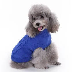 Ins 2022  Classic Design Christmas Knitted Dogs Clothing Pet Accessories Clothes Winter Solid Colors Dog Knitted Sweater