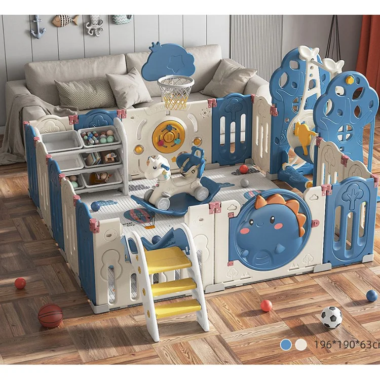 14+2 Child fence baby safety and easy to store plastic playpens for babies indoor