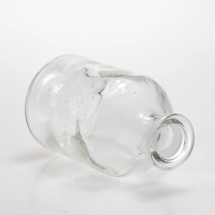 125ml Lab use glass narrow mouth clear reagent bottle with glass lid