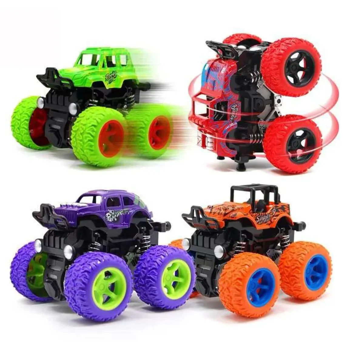 Hot Selling Manufacturer Anti Shock 360 Flipping Inertia Car Toys Stunt Friction Powered Monster Trucks