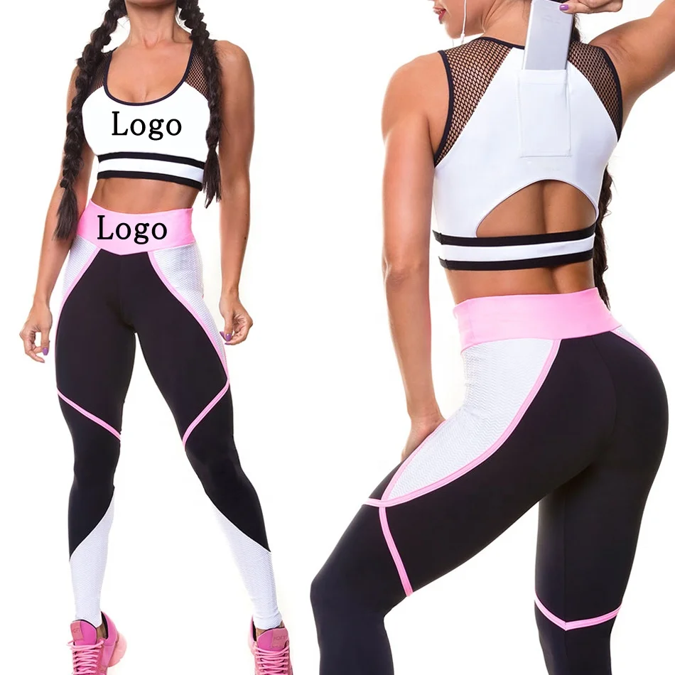 High Impact Sports Bra Compression Leggings Active Gym Wear Custom Wholesale Plus Size Pants and Bras Womens Yoga Set Fitness