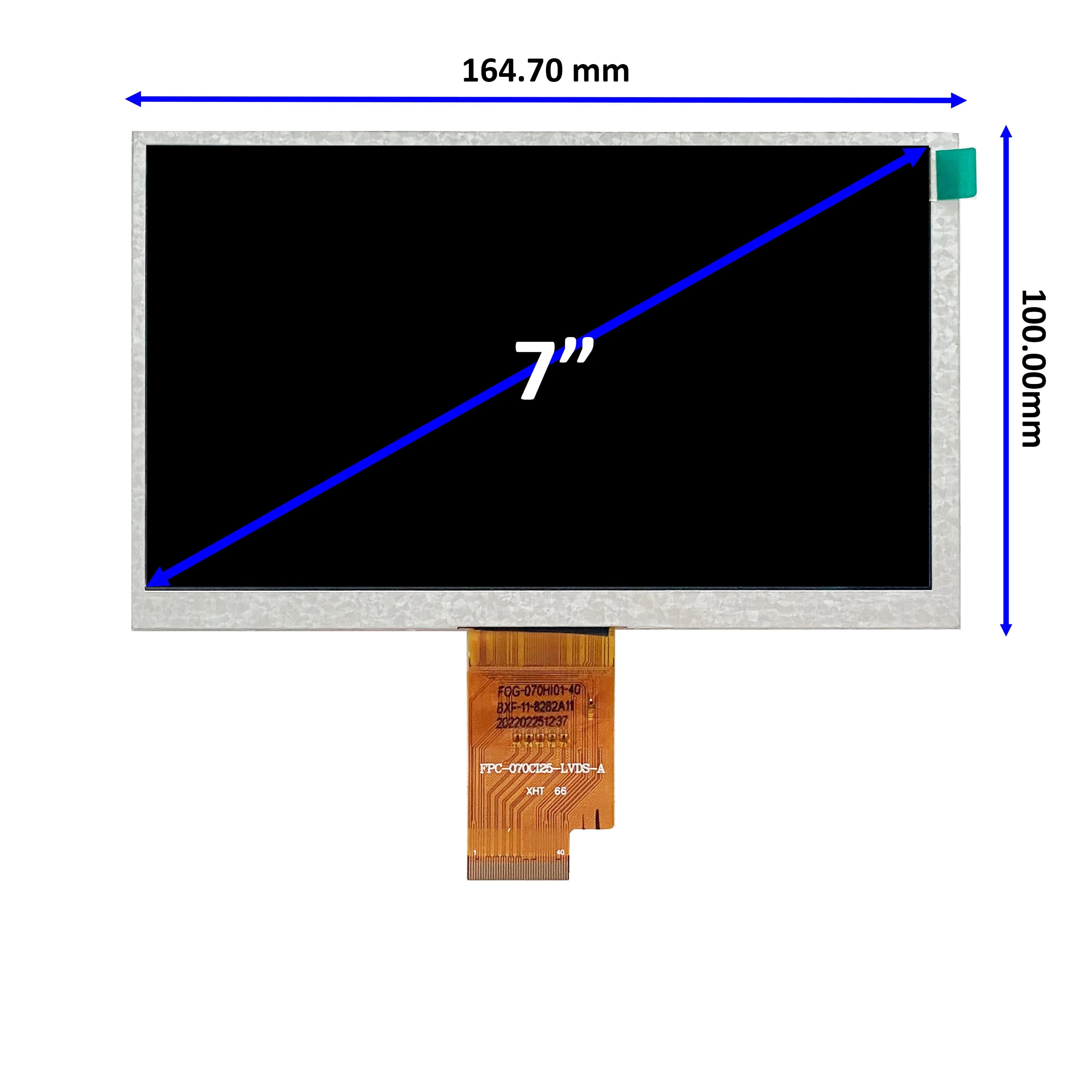 High Quality  1024xRGBX600 7inch LCD Panel TFT Display