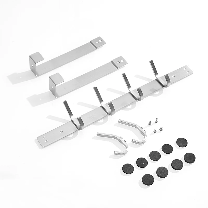 Coat Hooks Rack Over Door 6-Hook Storage with Multifunction Iron 304 Stainless Steel Holder for Home Decoration