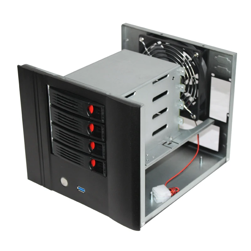 Pop large storage nas server case 4 hot swap bays server chassis for backup