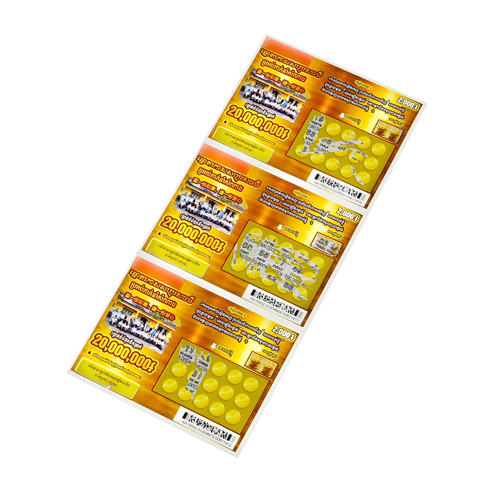 Card lottery Black Core Paper Special Event Free Design digital Printing Custom lottery tickets scratch