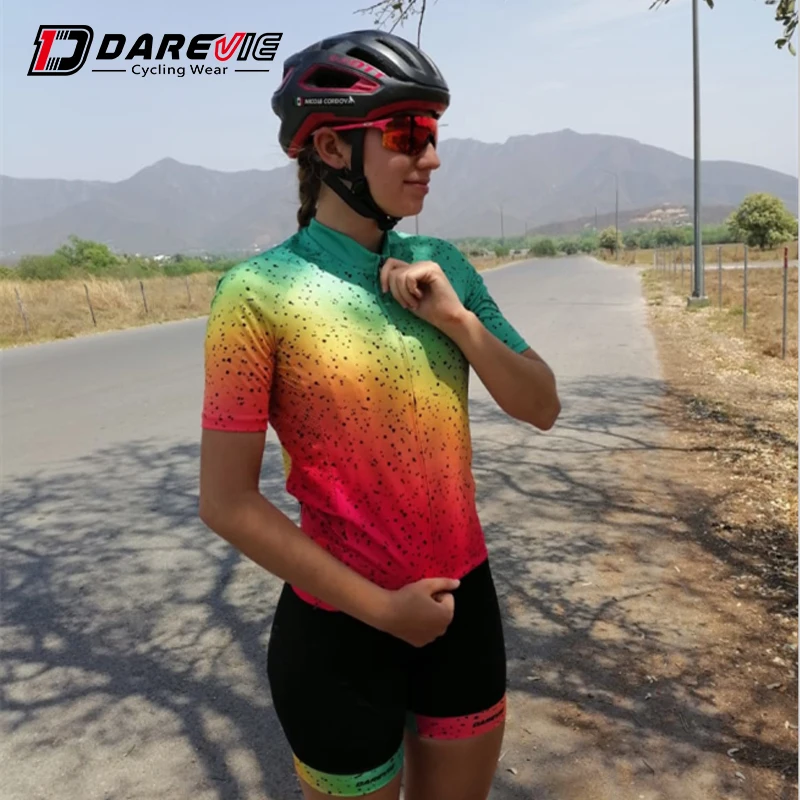 Darevie Women Men Bicycle Cycling Wear Clothing Uniform Custom Sports Bike Cycling Jersey Set Powerband Custom Logo Polyester