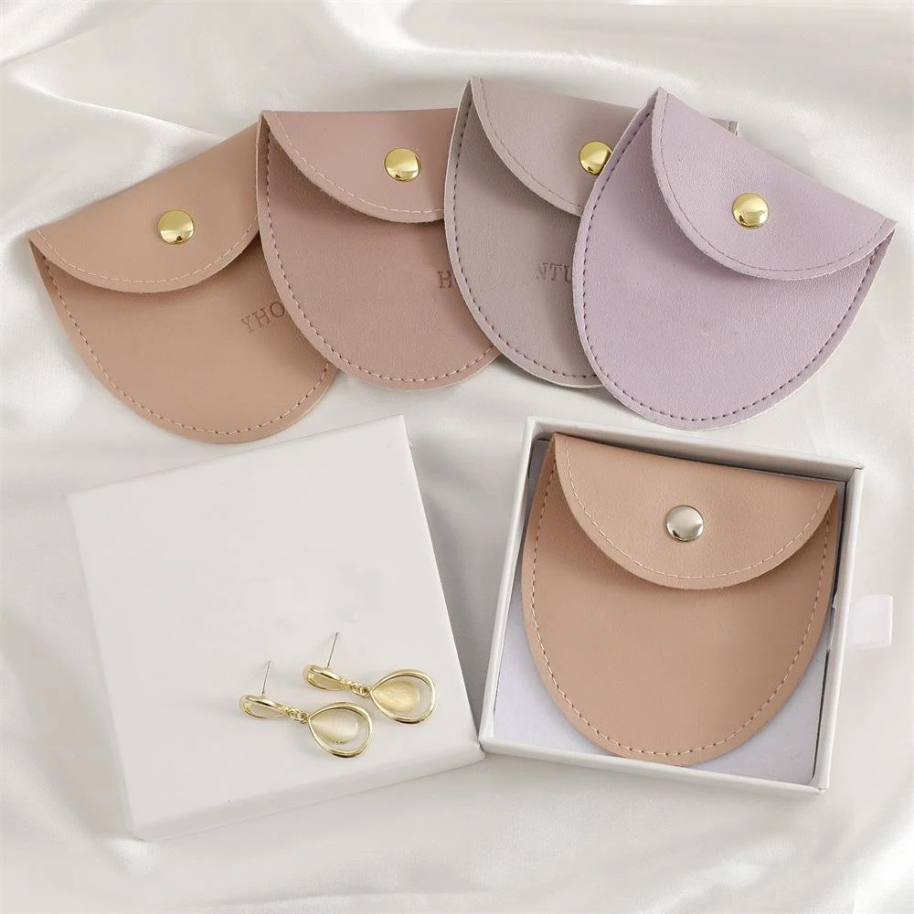 Wholesale Custom logo PU leather Snap Jewellery Bag Multifunction Suede Microfiber Pouch Jewelry Bag Packaging Jewelry Pouch Wit