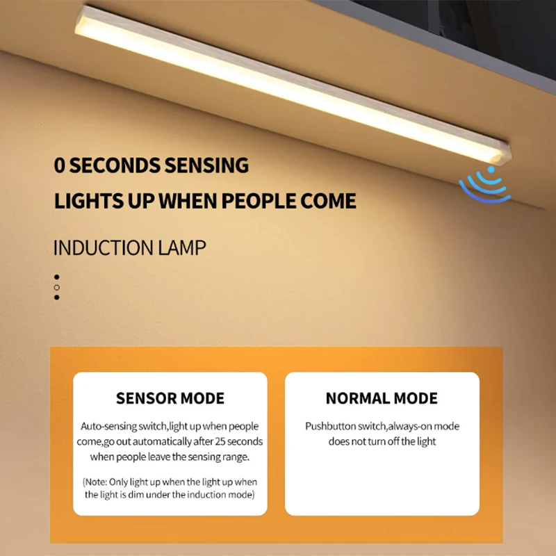 50cm Magnetic Bed Cabinet Toilet Motion Sensor Led Night Light Wireless Sensor Light Motion Sensor Led Bulb For Stairway