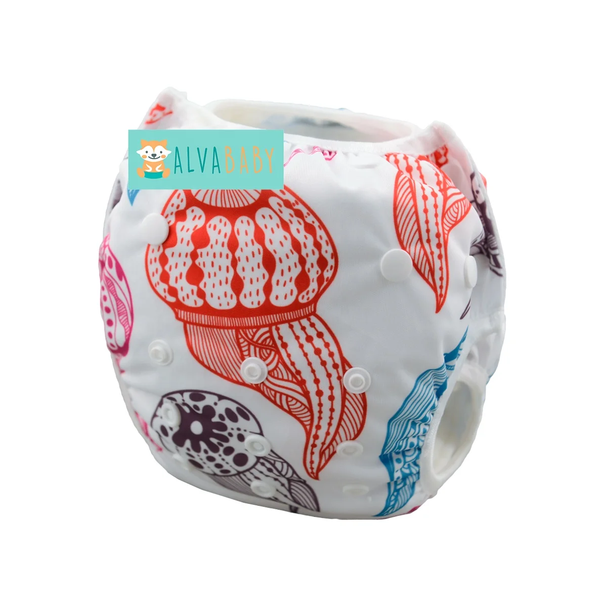 ALVABABY ALVA Baby Jellyfish Pattern Reusable Swim Diapers Cloth Swimming Nappy