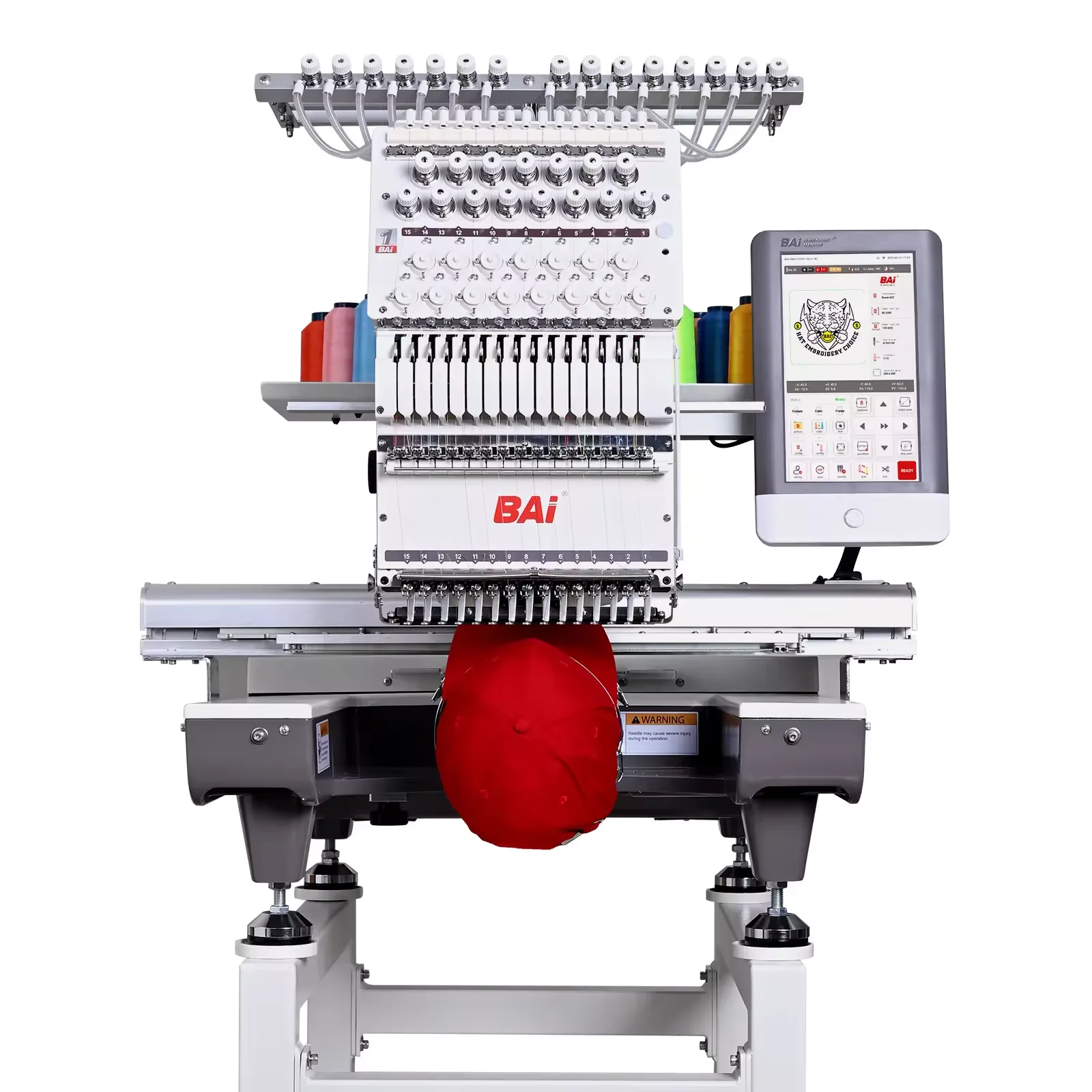 BAI THE MIRROR Single Head Multi Needles Automatic Computerized Embroidery Machine 350*500mm For Hat Cap Tshirt Business
