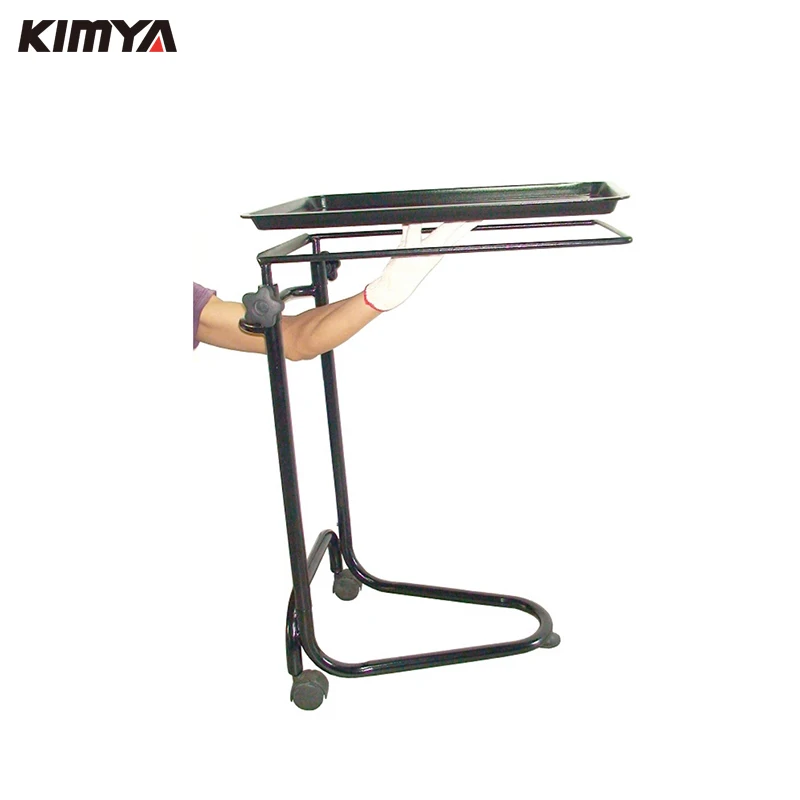 hairdressing barber nail equipment 3 wheel adjustable height black metal mobile rolling salon trolley cart for beauty salon