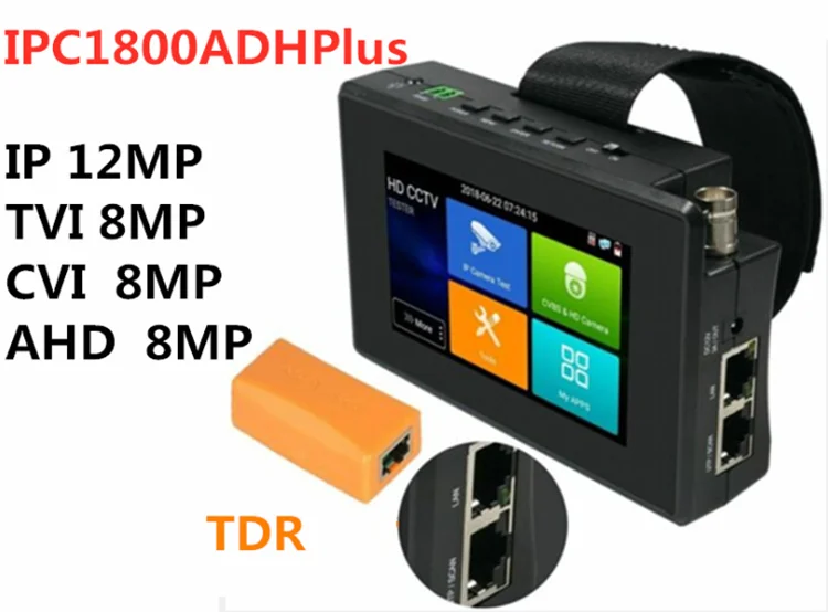 H.265 video security AHD CVI TVI 8MP, IP 12MP camares 4inch screen lcd 4k hd ipc cable 5 in 1 cctv ip camera tester monitor
