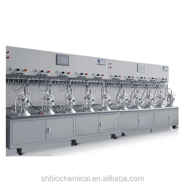 glass benchtop stirred tank fermenter bioreactors for animal cell culture