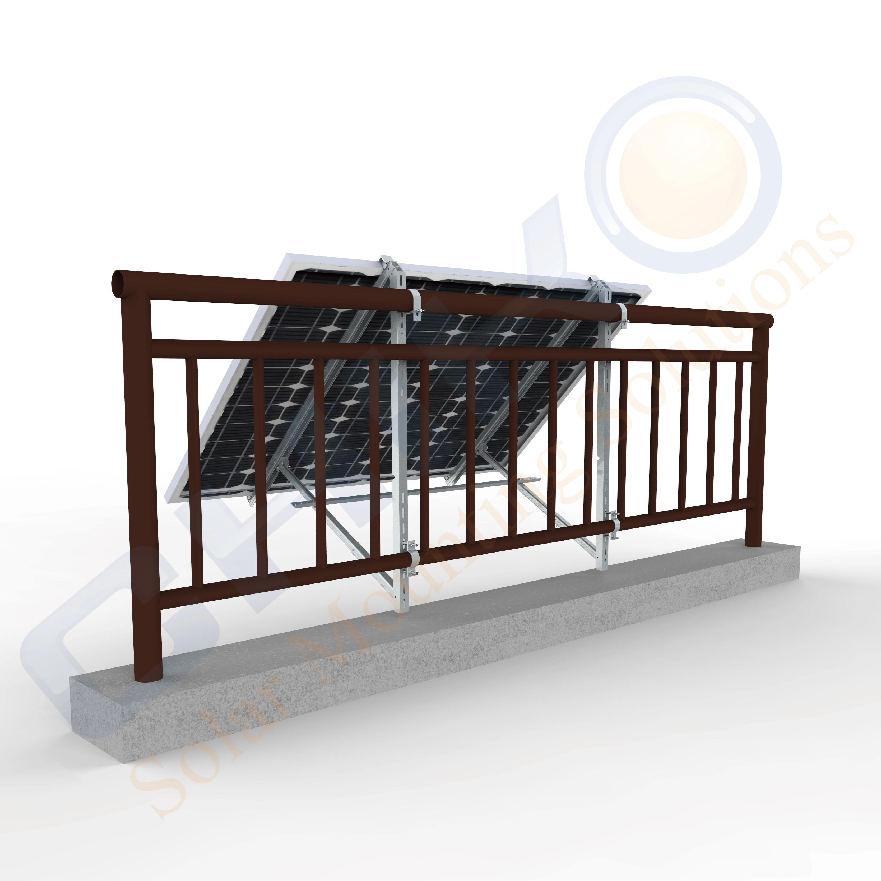 Factory Quality Guaranteed Aluminum Adjustable Tilting Angle Solar Balcony Mount Bracket
