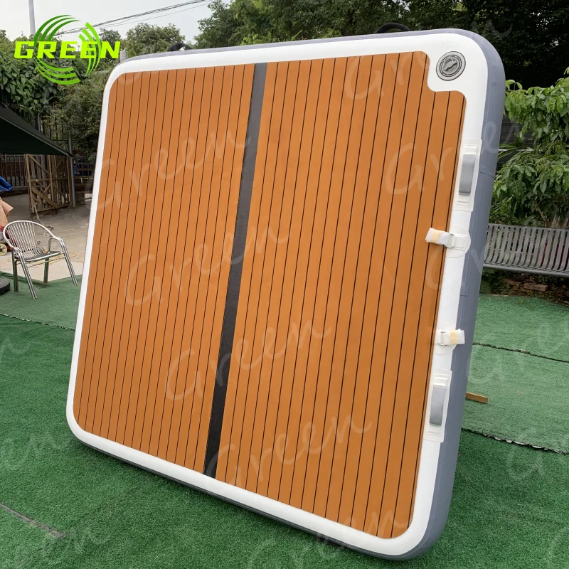 Green inflatable dry boat dock floating platform floating dock buoy suppliers floating boat docks