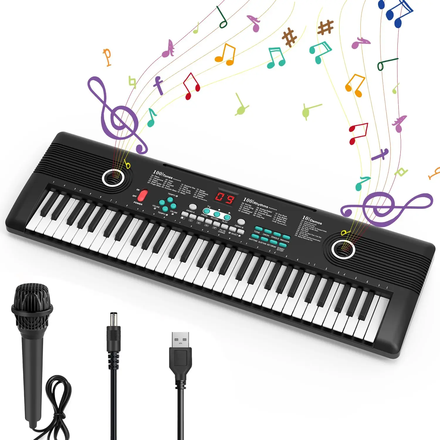 Cheap Price Portable Electric Piano Keyboard LCD Screen Low MOQ Compact 61 Key Keyboard Piano With 16 Tones