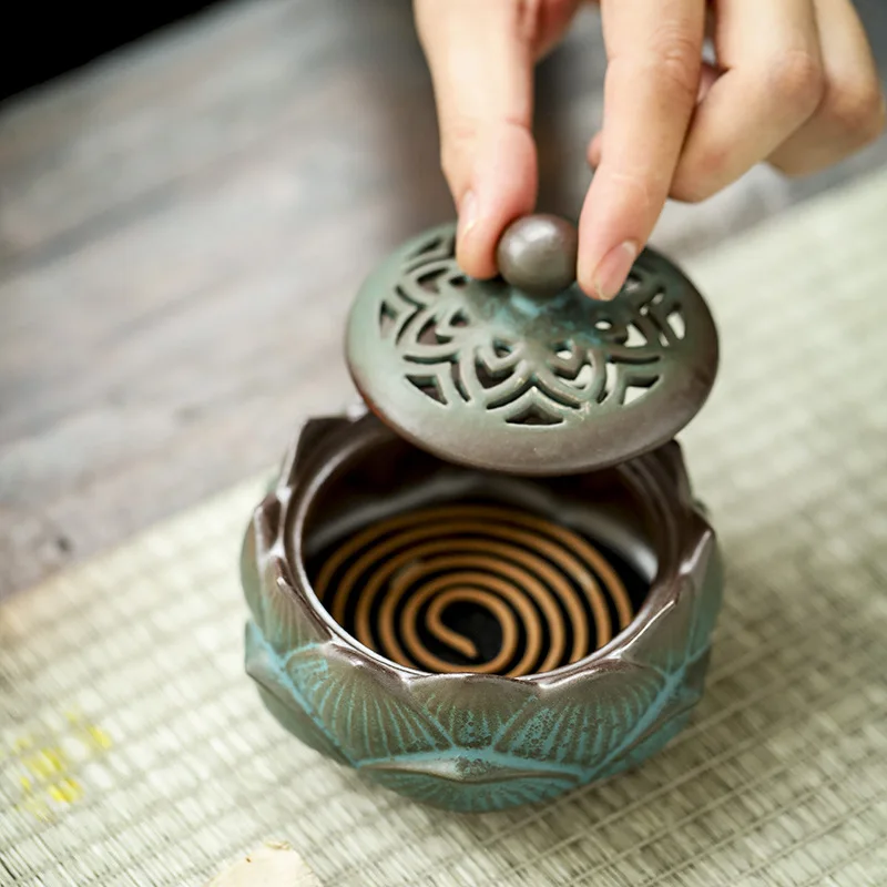Hot Sale Handmade  Fancy Ceramic Lotus Incense Stick Holder Incense Burner