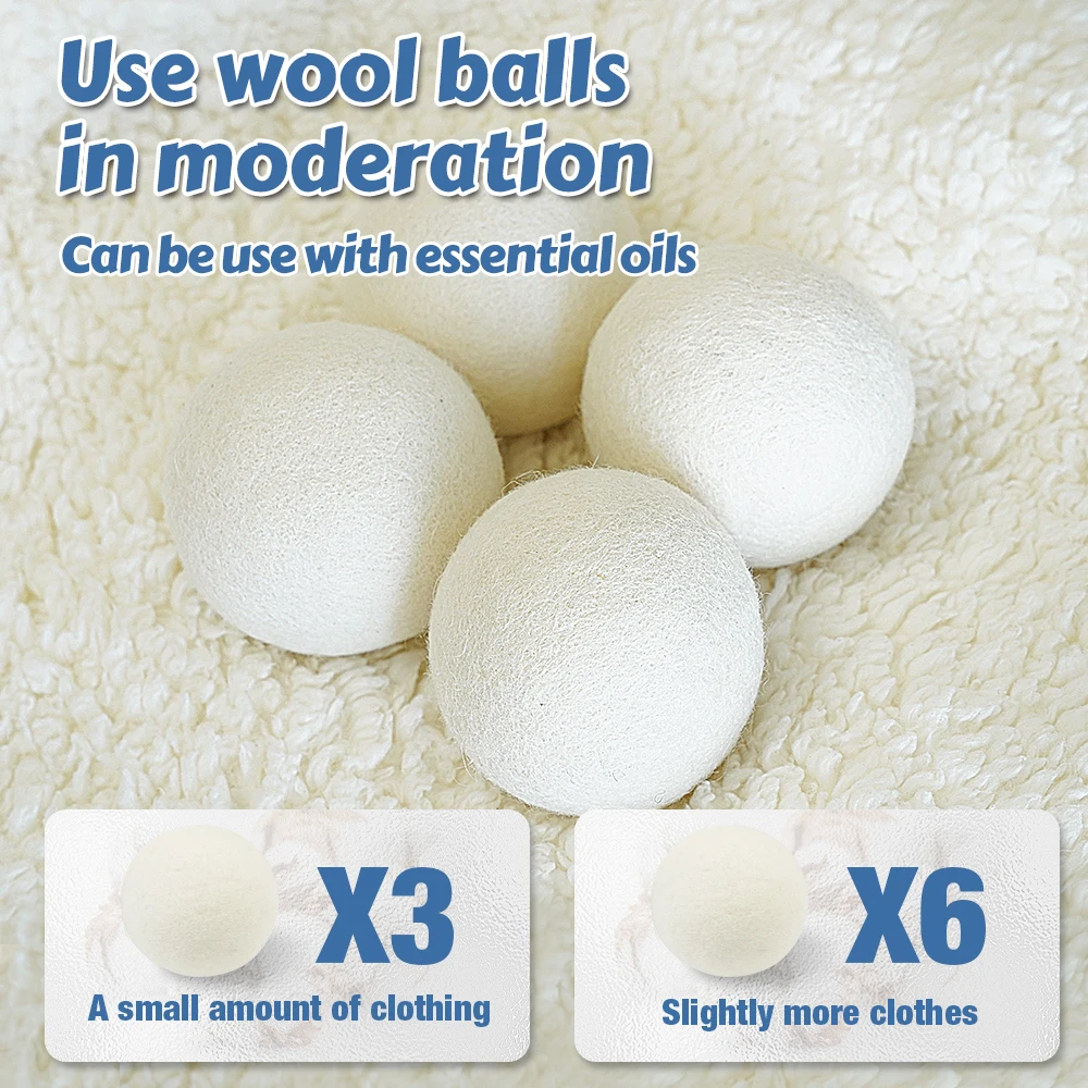 Masthome 2024 New Trending Laundry Balls Natural Reusable Organic Wool Dryer Balls For Laundry
