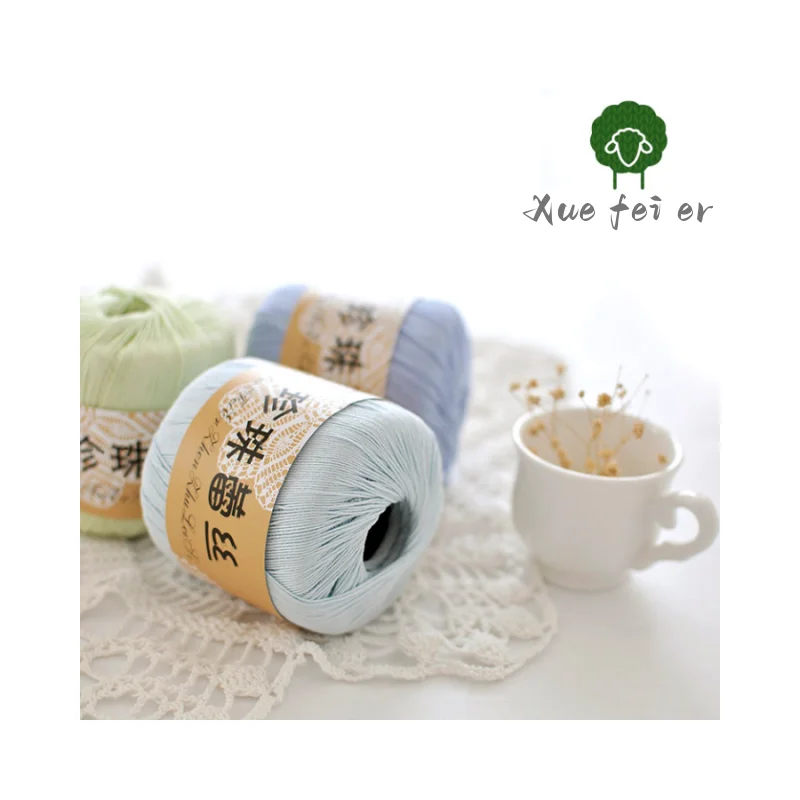 China High Quality 100% Cotton Yarn Pearl Lace Crochet Threads