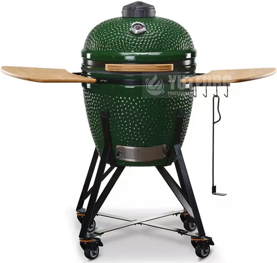 KAMADO GRILL 23.5 inch Green Egg BBQ Charcoal Grill Smoker Ceramic Grills Outdoor