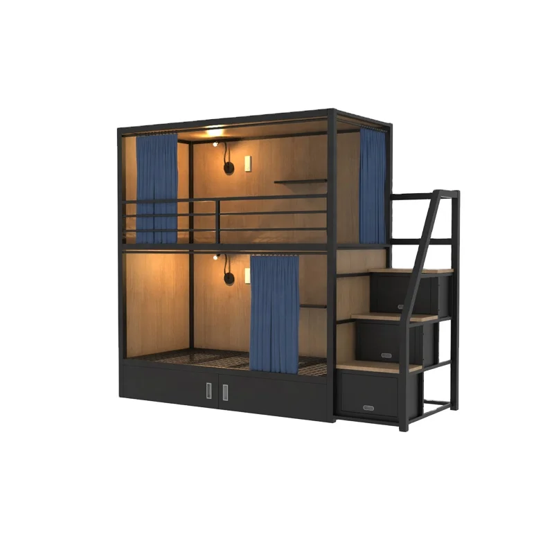 Hot sale single double soundproof capsule hotel bunk bed capsule bed sleeping pods