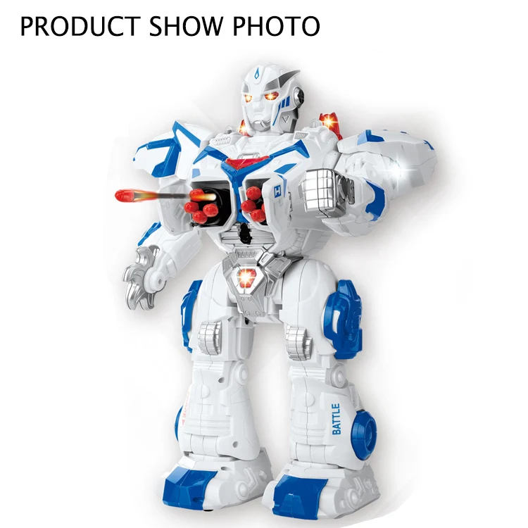 Remote Control Robot Toy Rocket Launch Sounds Light Program Demo Function