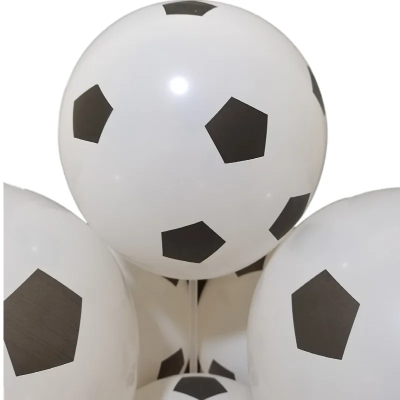 Football latex balloon 12 inch thick white football pattern printing balloon for boy game party
