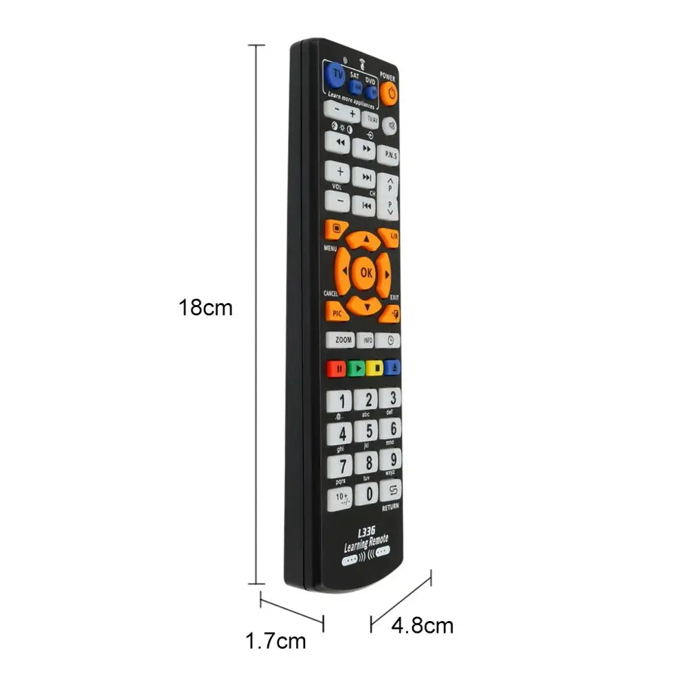 Universal Smart IR Remote Control with learn function, 3 pages controller copy for TV STB DVD SAT DVB HIFI TV BOX, L336