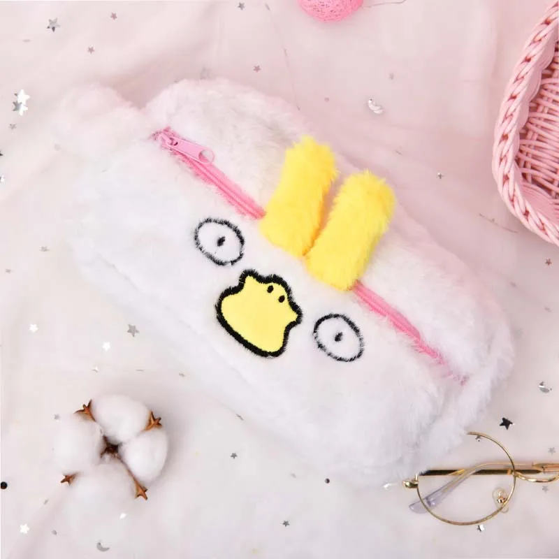 Wholesale New Cute Animal Plush Large Capacity Students Pen Pencil Case Storage Bag with Zipper