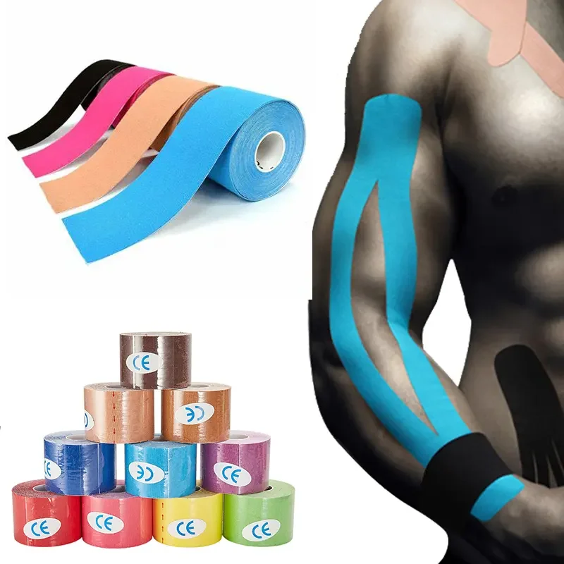 Fast delivery Waterproof sports tape elastic strong sticky multi color kinesiology tape
