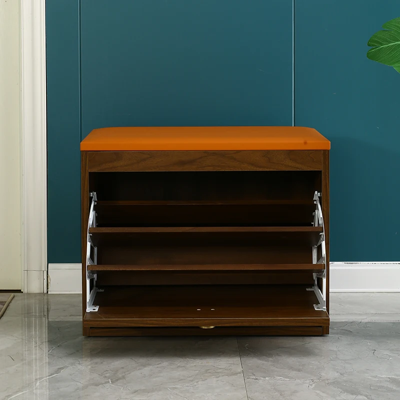 Wooden Shoes Changing Stool Storage Shoe Cubby Shoe Cabinet with Seat