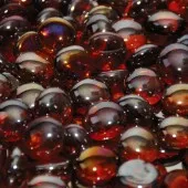 DARK AMBER AND MIDDLE AMBER  TEMPERED FIRE GLASS BEADS
