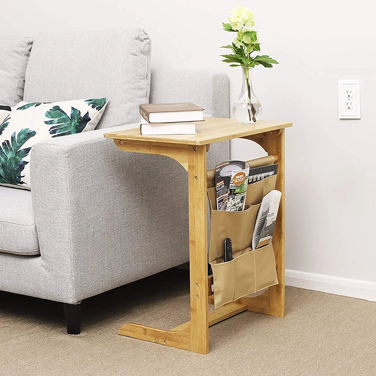 Removable Side High Quality Bamboo Bed Side Table