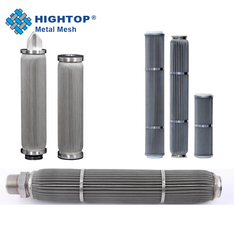 Цилиндрическая конструкция 304 316 из нержавеющей стали, плиссированный фильтр-картридж для фильтрации