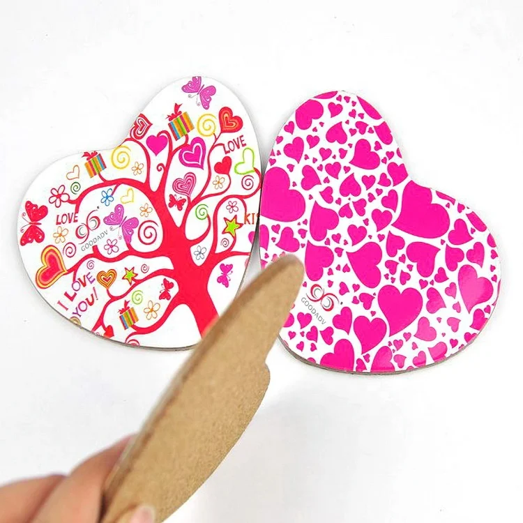 Promotion gift set printed MDF coasters with cheap price  wooden cork cup coasters
