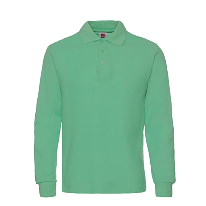 Polo T-Shirt For Men 100% Cotton Fitness Men Long Sleeve Knitted Polo Shirt