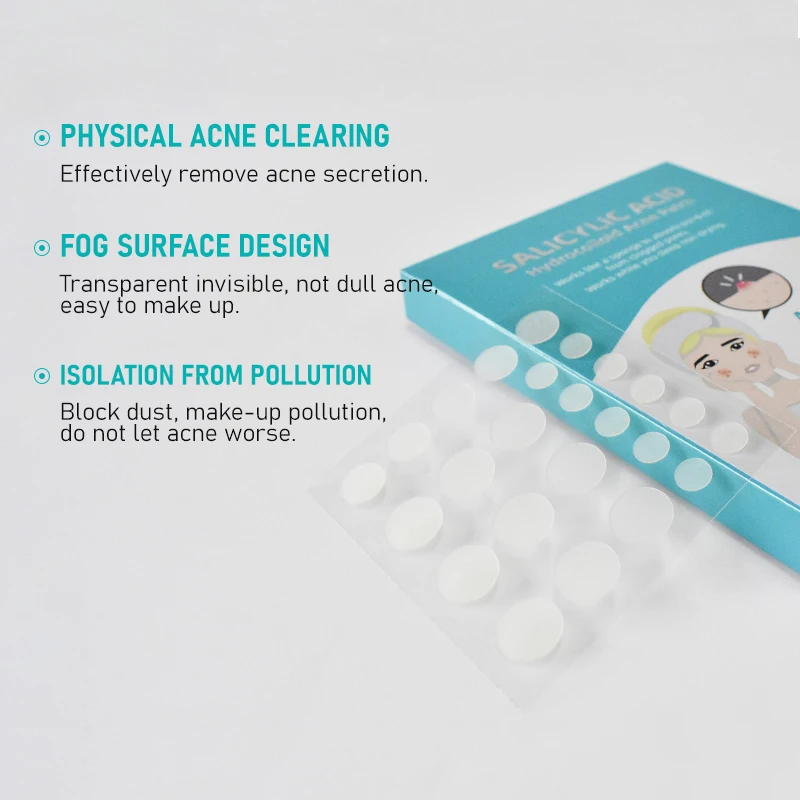 Private Label Acne Pimple Patches Custom Packaging Anti Acne Parches Salicylic Hydrocolloid Acne Patch