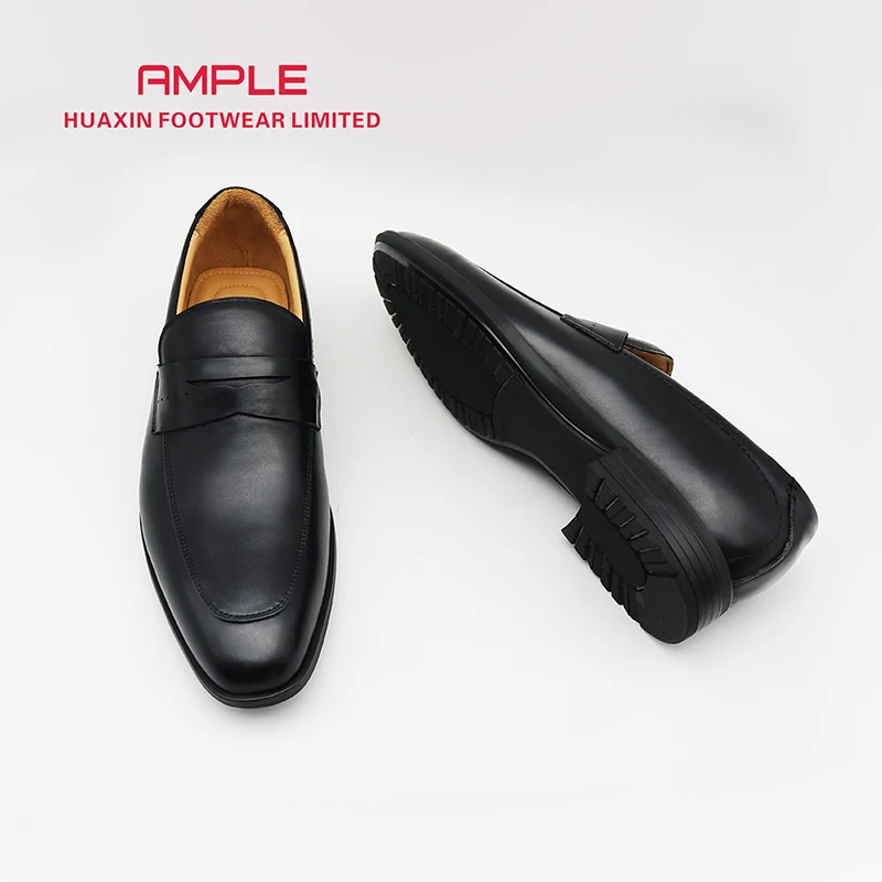 Hot Sale Genuine Leather Office Shoes Casual Formal Black Loafers Dress Shoes For Men