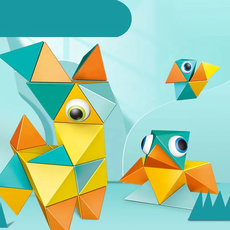 12 шт. в упаковке новые стильные пирамиды Магнитный пазл блочные DIY Творческий сделай сам собрать строительные блоки игрушки для детей расширить воображение