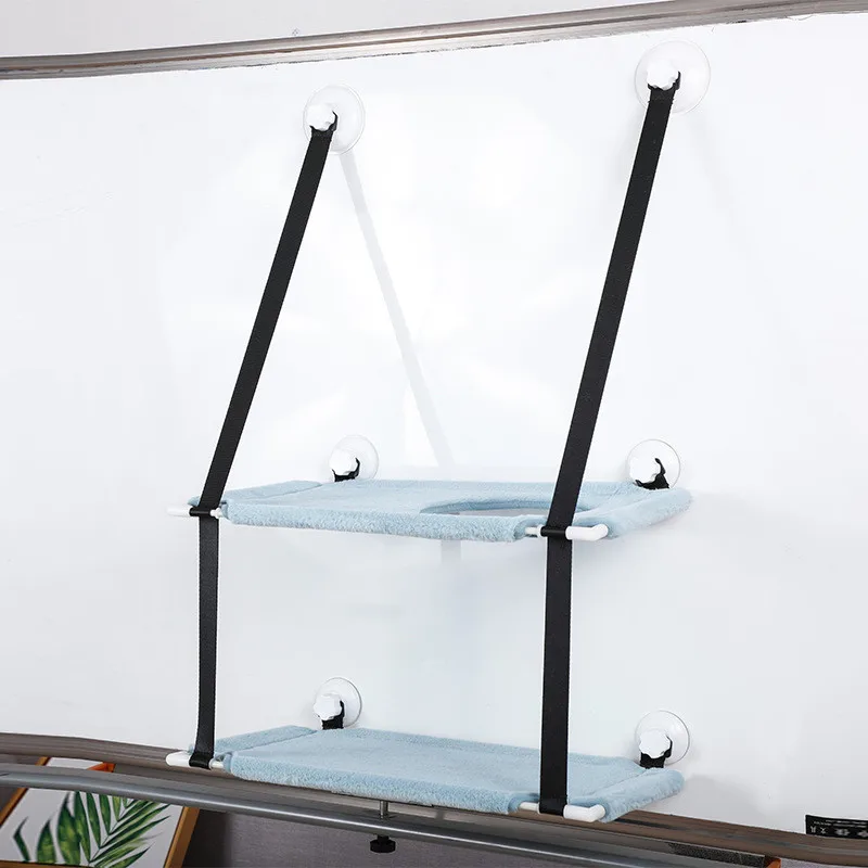Double Layer Pet Hanging Beds Bearing Cat Sunny Window Seat Mount Pet Cat Hammock Cat Bed Shelf Seat Beds