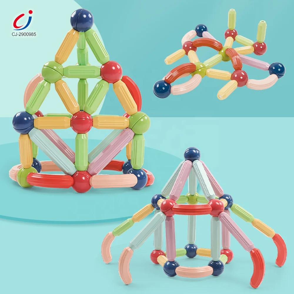 Chengji diy kids magnet rod bar building blocks toys montessori construction educational puzzle magnetic bar toys