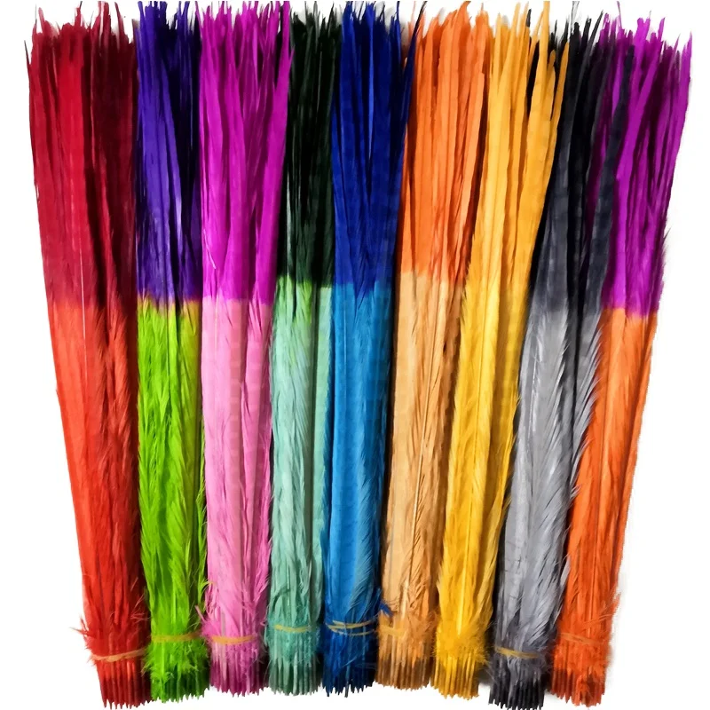 Оптовая продажа 50-55 см двухцветный перо для карнавального костюма