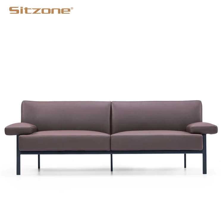 Luxury Design Black Bonded Leather Living Room Sofa Furniture