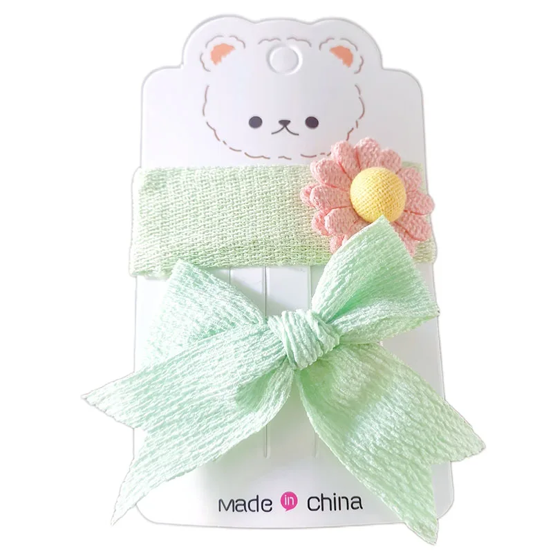 2022 Popular Adult Girls Fabric Covered Snap Stainless Steel Hair Clip Springs