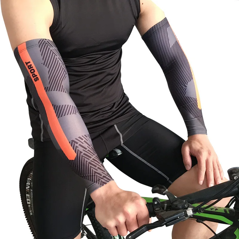 reflective motorcycle racing basketball training sun-proof uv protective seamless slimming compression elbow arm brace sleeve