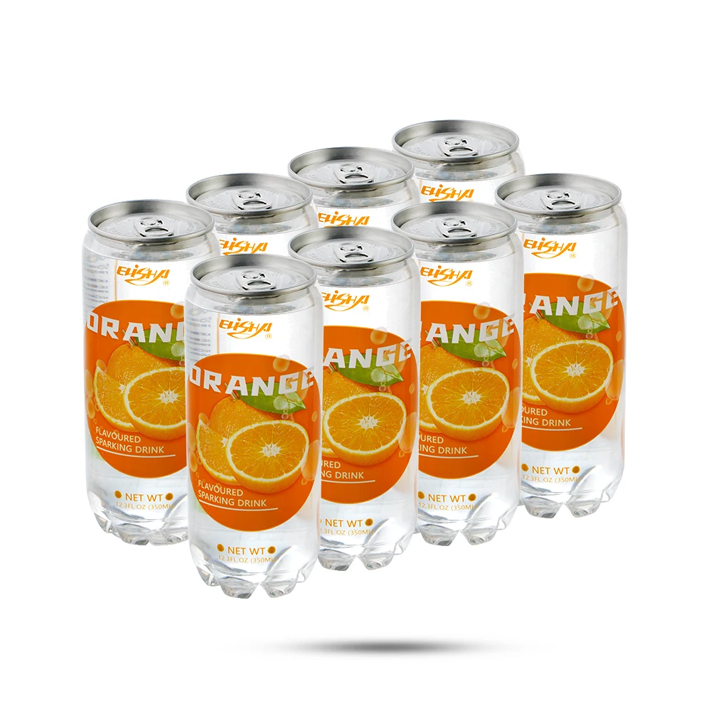 whole sale drink from Asia new design 0 fat low calories orange flavor sparkling drink soda water