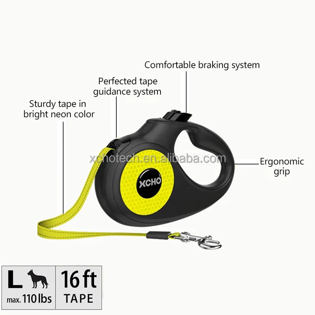 XCHO 360 tangle-free pet leash extendable automatic 3M 5M heavy duty dog leash reflective retractable dog leash