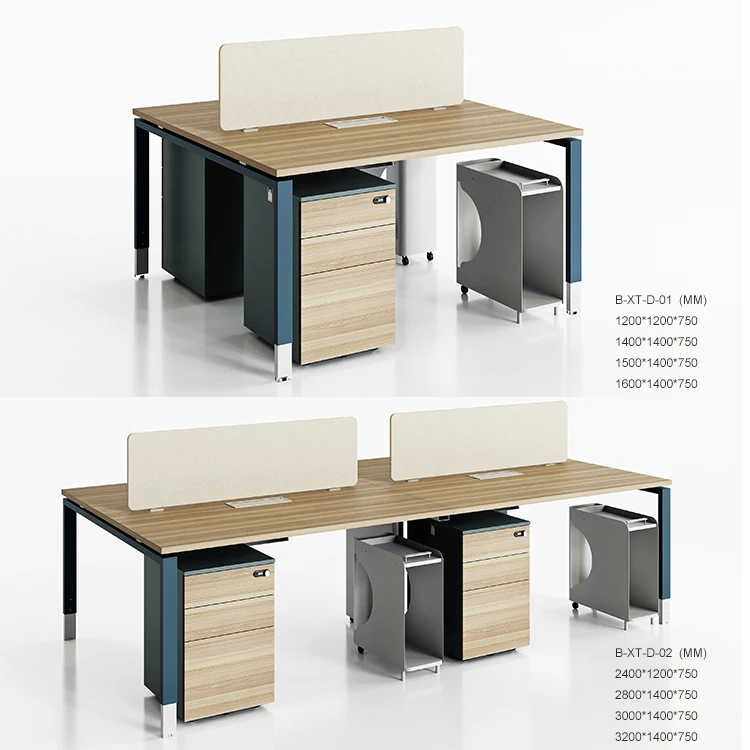 Lysun staff work table 4 person employee workstation office tables with cabinets
