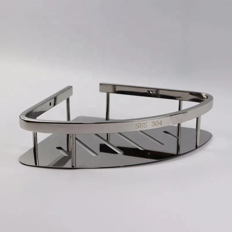SUS304 stainless steel single-deck Bathroom Corner Shelves made in china