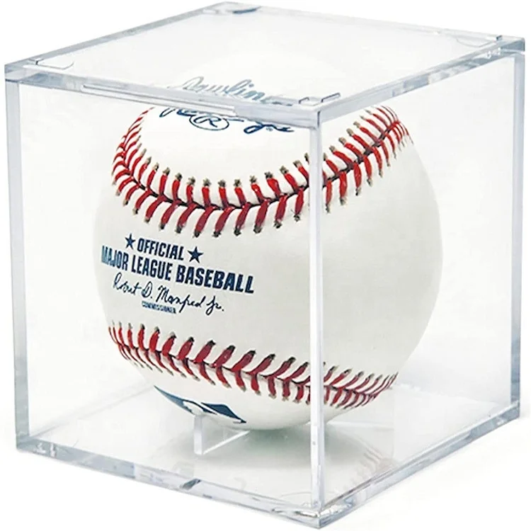 Wholesale Cube Clear Acrylic UV Protected Baseball Display Case Box